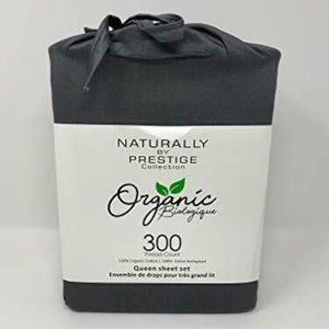 Prestige Home 300 Cotton Charcoal Sheet Set Queen
